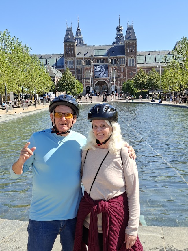 Hugh and Judy on the Amsterdam bike tour
